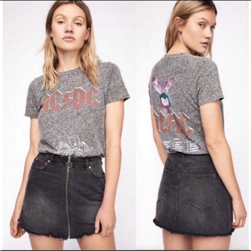Free People We The Free Black Denim Skirt